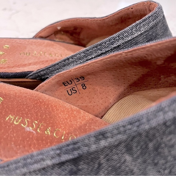 MUSSE & CLOUD Denim Southwestern Embroidered Almond Toe Mules Size US 8 - Picture 5 of 12